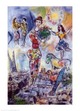 Auf dem Dach von Paris Kunstdrucke von Marc Chagall