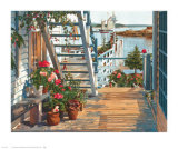 Escaleras azules y begonias, 1987 Pósters por John Atwater Escaleras azules y begonias, 1987 Pósters por John Atwater