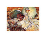Simplon pass, Le parasol vert Affiches par John Singer Sargent