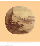 Boats Moored in Wind and Rain Poster