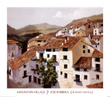 Mountain Village Plakat av Jose Barbera