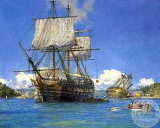 HMS Trusty in English Harbor Prints by Geoff Hunt