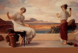 Aufwickeln des Garns Poster von Frederick Leighton