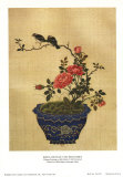 Birds and Blue Vase with Roses Posters