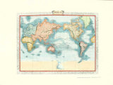 The World on Mercator's Projection Prints by Rapkin 
