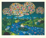 Flowered River, 1974 Print by Janine Faure-Terrieu