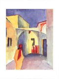 Blick in eine Gasse Kunst von Auguste Macke