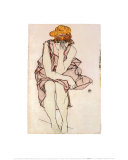 Seated Young Lady Prints by Egon Schiele