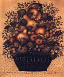 Floral Fruit Basket Print by Judith Gibson