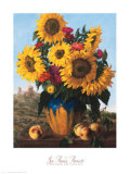 Sunflowers over Castle Ruin Prints by Joe Anna Arnett