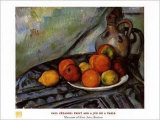 Fruit and a Jug on a Table Prints by Paul Cézanne