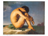 Young Male Nude, 1855 Posters af Hippolyte Flandrin