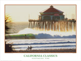 Pier am Strand von Huntington Kunstdrucke von Dennis Junor