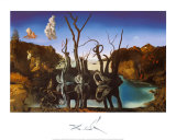 Swans Reflecting Elephants, ca. 1937 Posters af Salvador Dalí Swans Reflecting Elephants, ca. 1937 Posters af Salvador Dalí