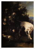 Chien blanc en arrêt Poster par Alexandre-Francois Desportes