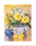 Girasoles y porcelana azul Póster por Dick & Diane Stefanich Girasoles y porcelana azul Póster por Dick & Diane Stefanich