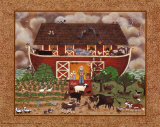 Arche avec grange rouge Posters par Carol Robinson