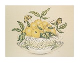 Lemons in a Bowl and Saucer Poster by P. Bowden