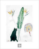 Black Cat and Strelitzia Plakat av Elizabeth Blackadder Black Cat and Strelitzia Plakat av Elizabeth Blackadder