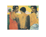 Tres tahitianos Pósters por Paul Gauguin Tres tahitianos Pósters por Paul Gauguin