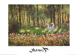 Artist's Family in the Garden at Argenteuil Prints by Claude Monet