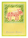 Zachary Zebra Print by Dominique Pourrey