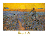 Sämann bei untergehender Sonne Poster von Vincent van Gogh