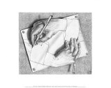 Mains dessinant Affiche par M. C. Escher