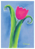 Tulip on Blue Kunst van Dona Turner Tulip on Blue Kunst van Dona Turner