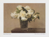 Nature morte aux roses blanches Affiches par Henri Fantin-Latour