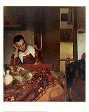 Schlafende junge Frau, ca.1657 Kunstdrucke von Jan Vermeer
