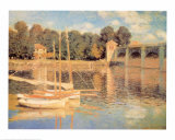Le pont à Argenteuil Affiches par Claude Monet