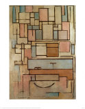 Komposition mit Farbfeldern Poster von Piet Mondrian