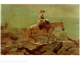 Promenade à cheval en montagne Affiche par Winslow Homer