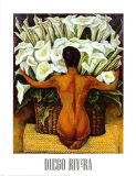 Nu aux arums Posters par Diego Rivera