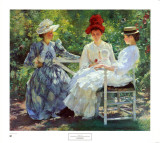 Three Sisters, a Study in June Sunlight Poster by Edmund Charles Tarbell