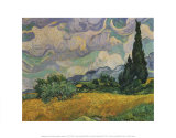 Champ de blé avec cyprès, vers 1889 Affiches par Vincent van Gogh
