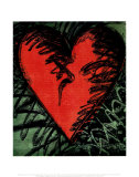 Gravure sur bois de cœur Rancho Posters par Jim Dine