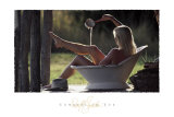 Cowgirl in der Wanne Poster von David R. Stoecklein