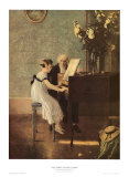Die erste Klavierstunde Kunstdrucke von Jules A. Muenier