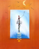Biking in the Moonlight Poster von Alfred Gockel