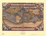 Ancienne mappemonde II Art par Abraham Ortelius