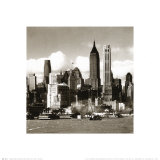 Perfil de Manhattan en el horizonte, Nueva York, 1940 Pósters Perfil de Manhattan en el horizonte, Nueva York, 1940 Pósters