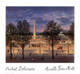Place de la Concorde la nuit Affiches par Michel Delacroix