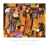 Bibliothèque|Library, 1969 Affiche par Jacob Lawrence