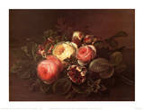 Roses and Honeysuckle on a Ledge Posters by Johan Laurentz Jensen