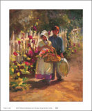Cueillette de roses trémières Affiches par Anne Marie Oborn