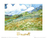 Wheatfield and Mountains, c.1889 Poster von Vincent van Gogh