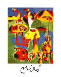 Personnages et Montagnes, c.1936 Print by Joan Miró