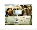Erscheinung von Gesicht und Obstschale an einem Strand Kunst von Salvador Dalí
